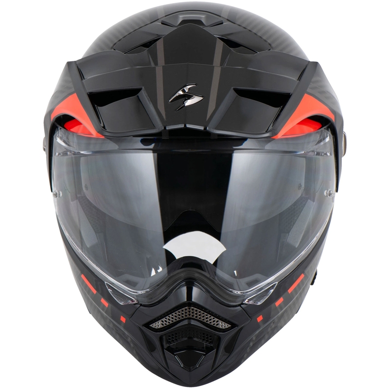 Casco de moto abatible Scorpion ADX-2 LEWIS negro-rojo