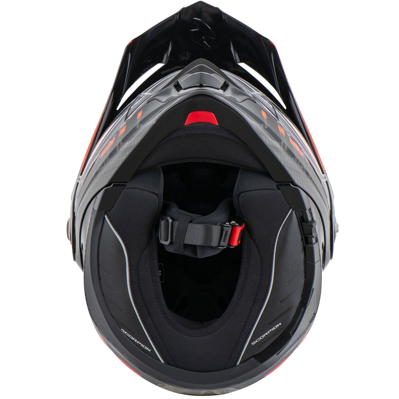 Casco de moto abatible Scorpion ADX-2 LEWIS negro-rojo
