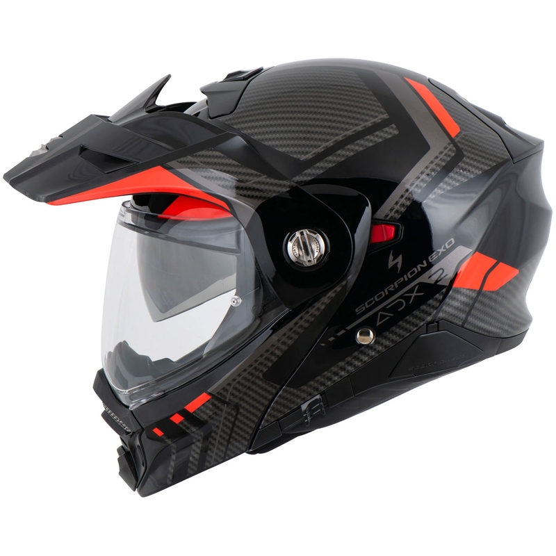 Casco de moto abatible Scorpion ADX-2 LEWIS negro-rojo