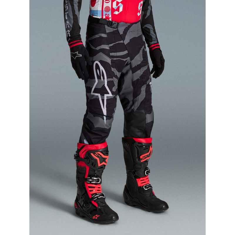 Pantalones de motocross Alpinestars Techstar edición limitada Beast Coast gris-negro-naranja
