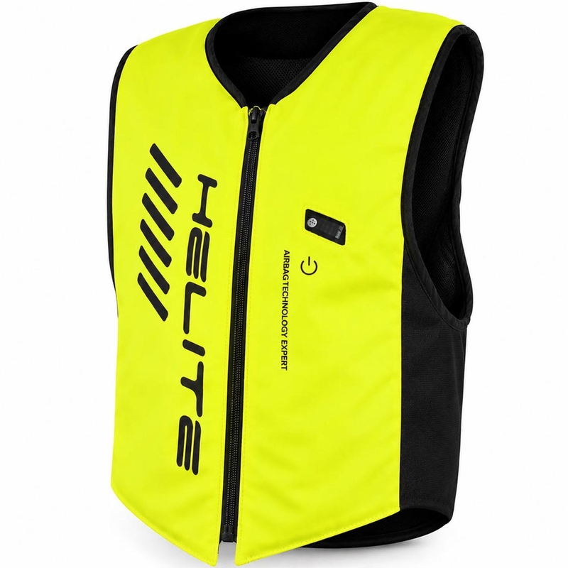 Chaleco con airbag Helite Double Turtle Hivis verde-amarillo