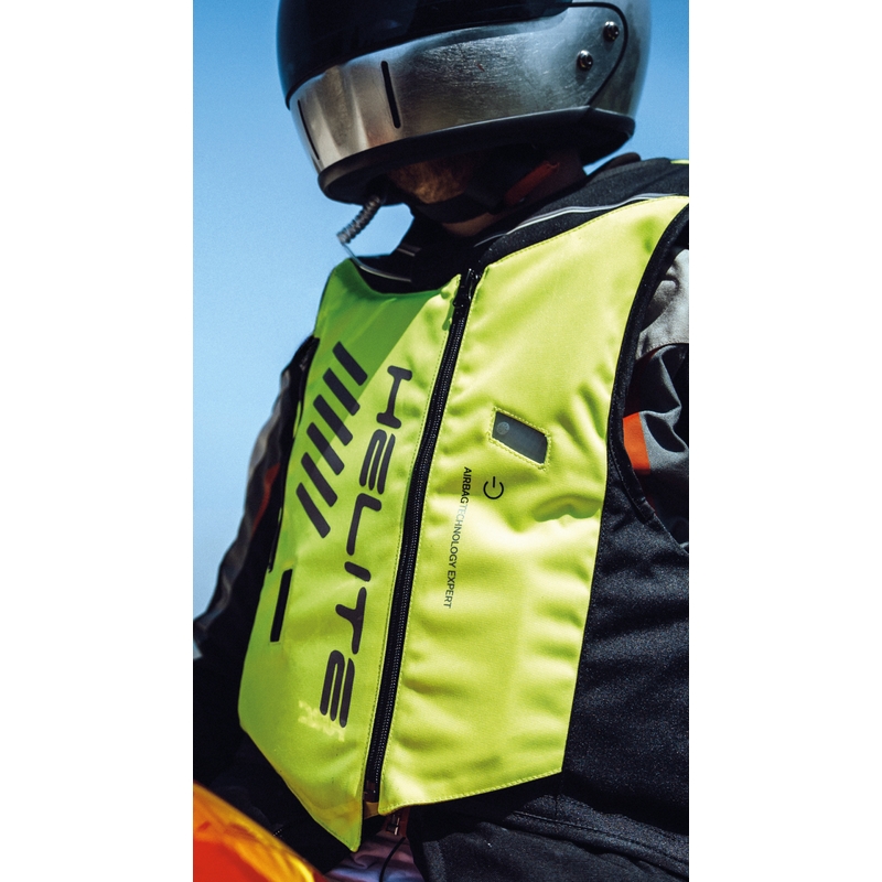 Chaleco con airbag Helite Double Turtle Hivis verde-amarillo