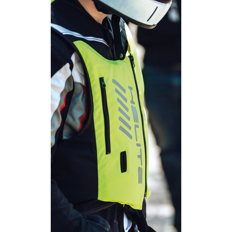 Chaleco con airbag Helite Double Turtle Hivis verde-amarillo