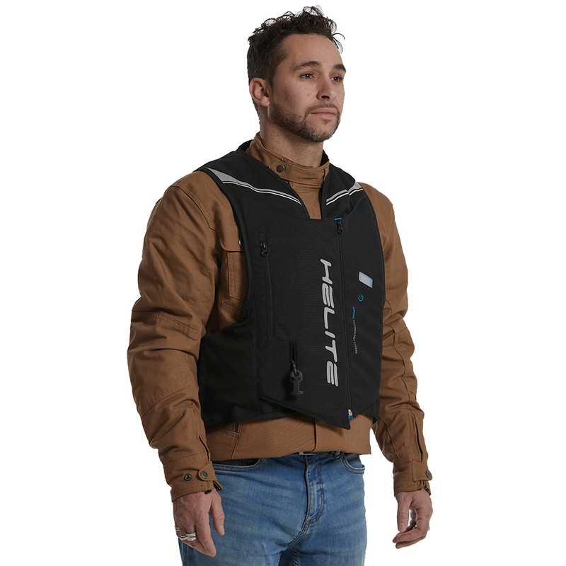 Chaleco con airbag Helite Double Turtle Hivis verde-amarillo