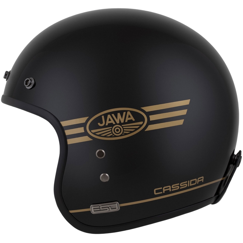 Casco abierto Cassida Eso Jawa Pérák negro perla-oro