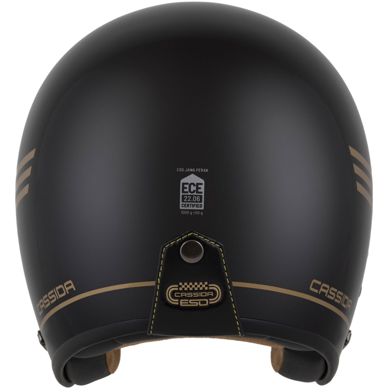 Casco abierto Cassida Eso Jawa Pérák negro perla-oro