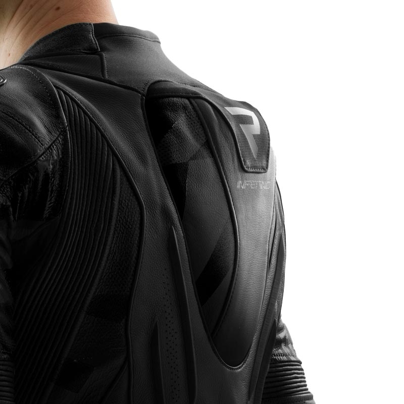 Chaqueta de cuero para motociclista Rebelhorn Inferno negra