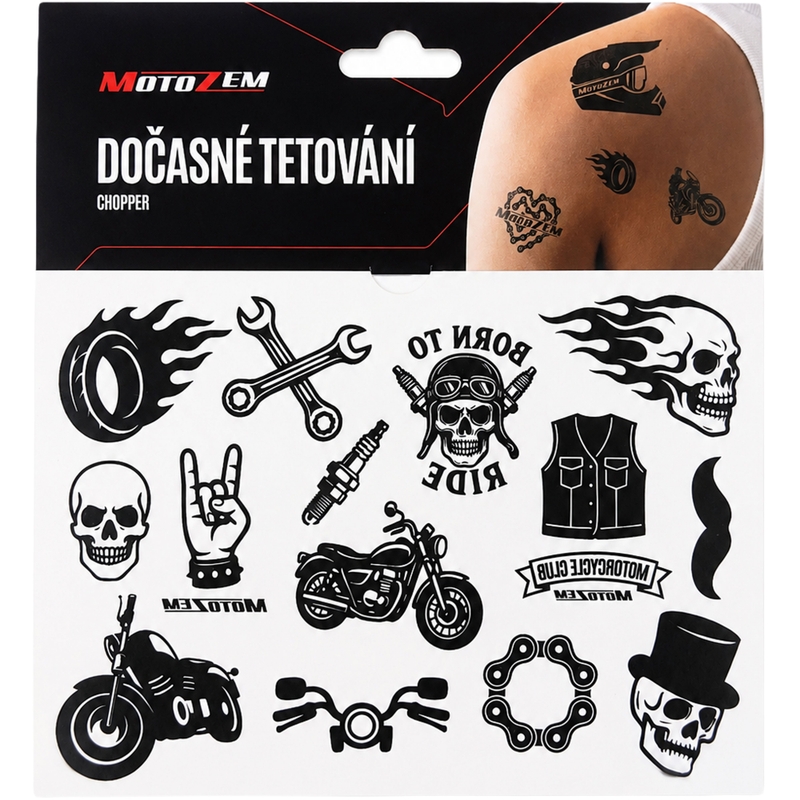 Tatuaje temporal de MotoZem Chopper
