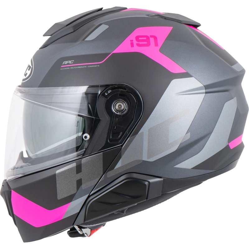 Casco abatible HJC i91 Carst MC8SF negro-rosa