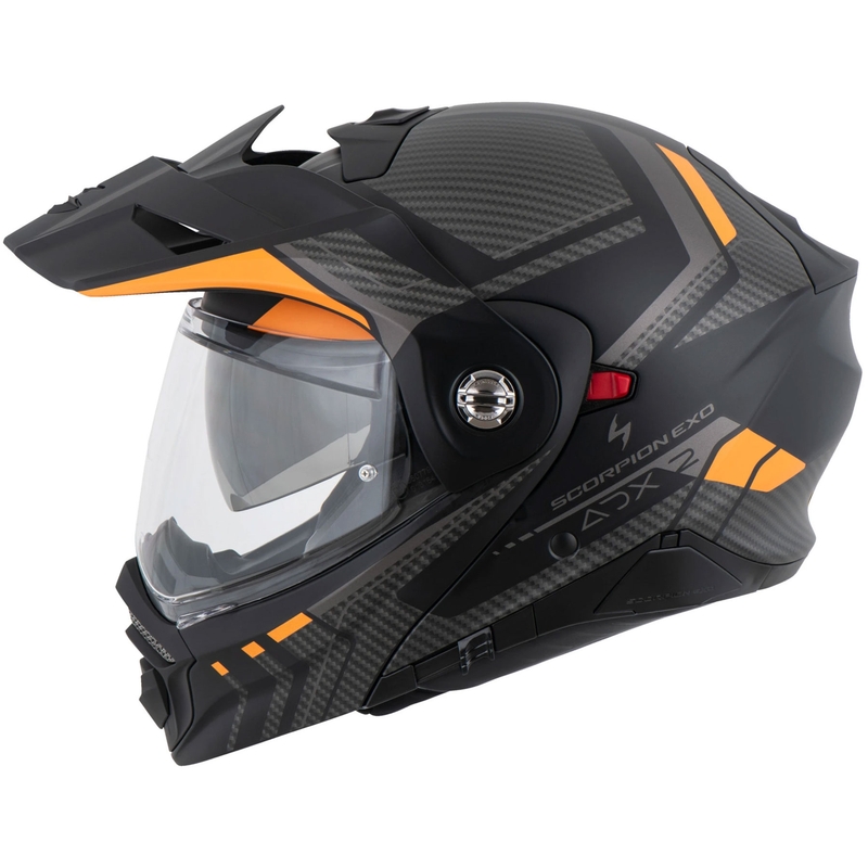 Casco de moto abatible Scorpion ADX-2 LEWIS negro-naranja mate