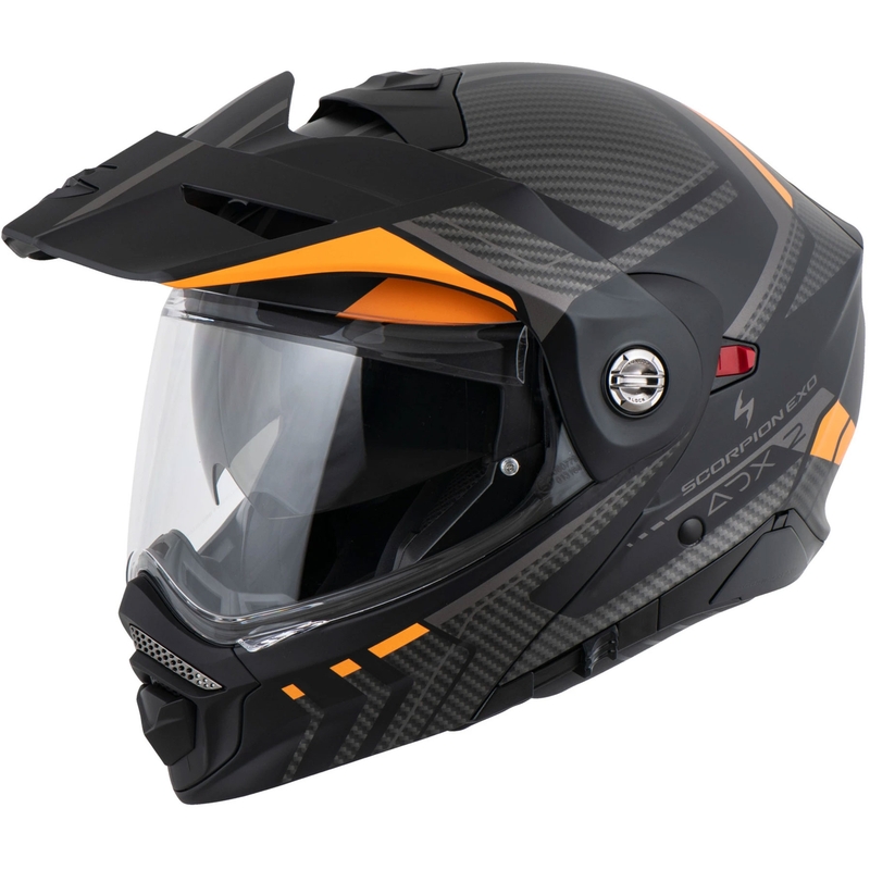 Casco de moto abatible Scorpion ADX-2 LEWIS negro-naranja mate