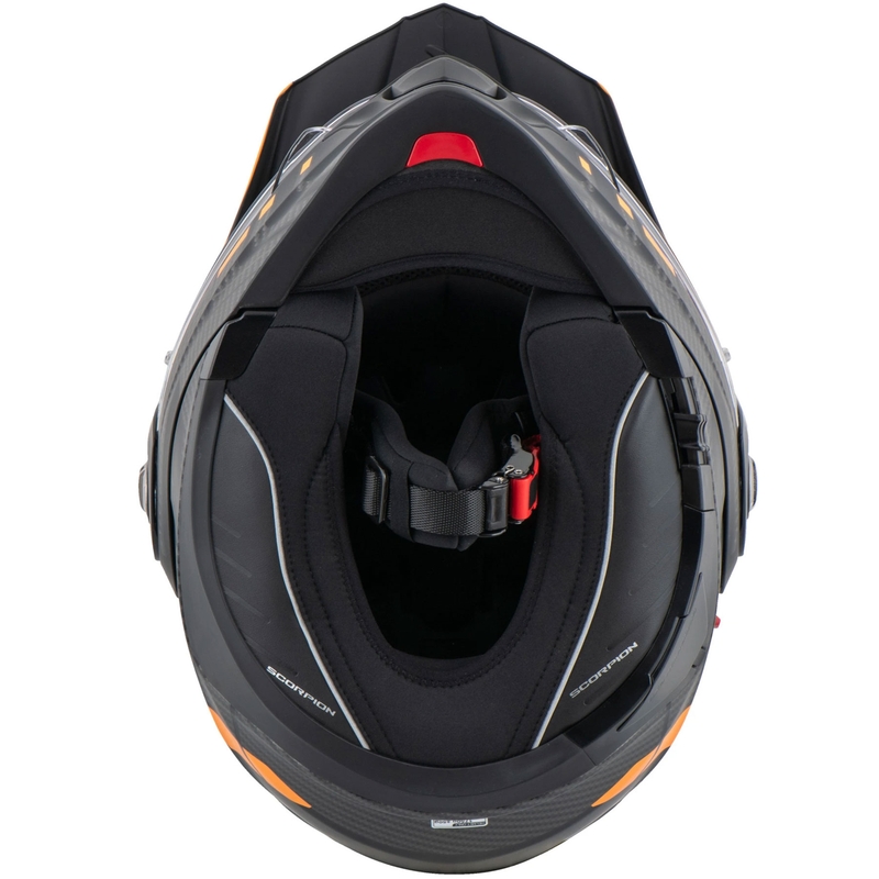 Casco de moto abatible Scorpion ADX-2 LEWIS negro-naranja mate