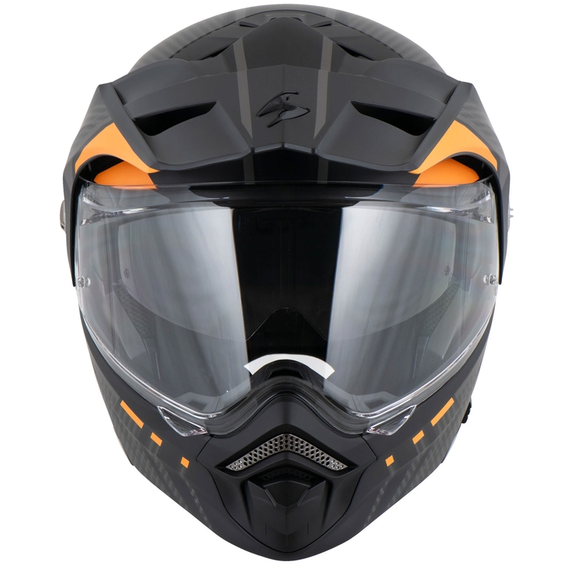 Casco de moto abatible Scorpion ADX-2 LEWIS negro-naranja mate