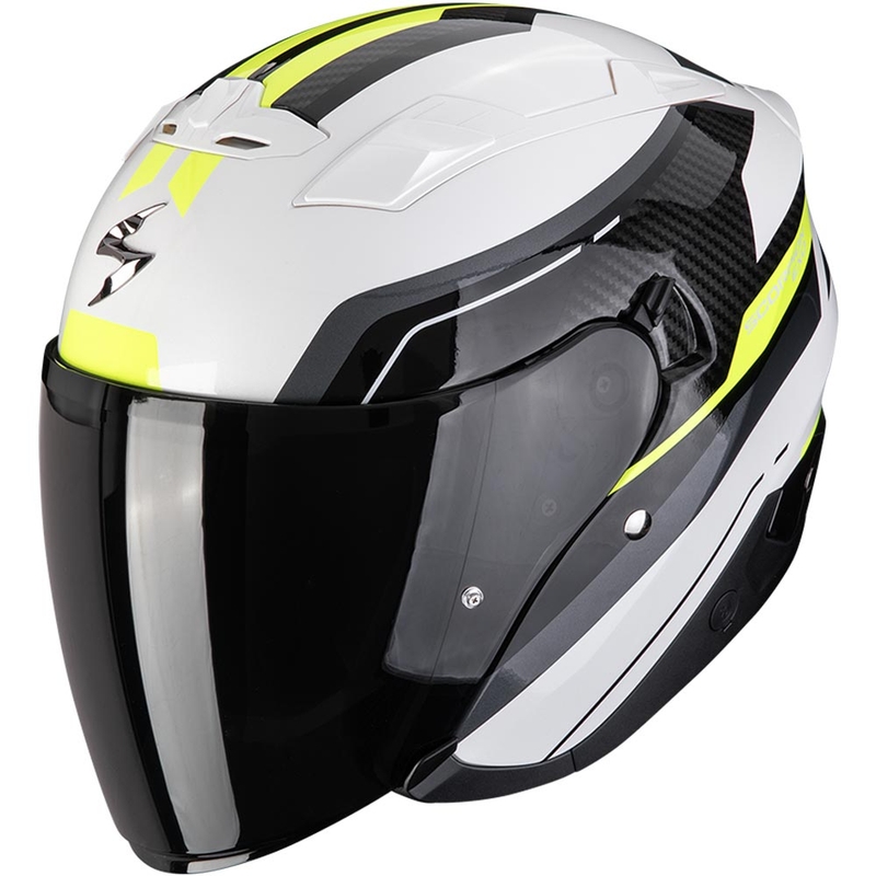 Casco jet de moto Scorpion EXO-230 Hipe blanco-negro-amarillo fluorescente