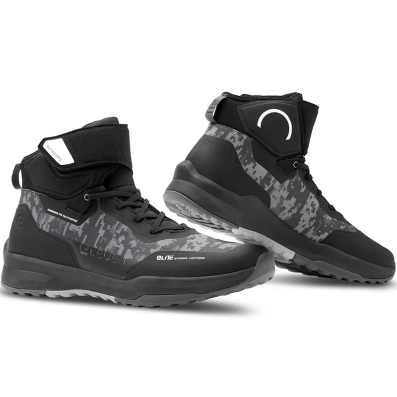 Botas de moto Eleveit STRATOS E-Dry, color negro camuflaje