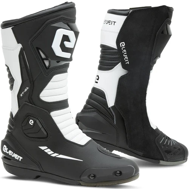 Botas de moto Eleveit ST-01 negras y blancas