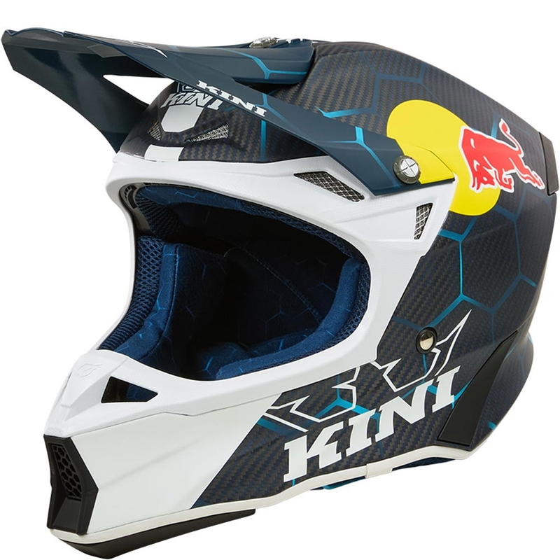 Casco de motocross KINI Red Bull MXC2 2.0 azul-blanco