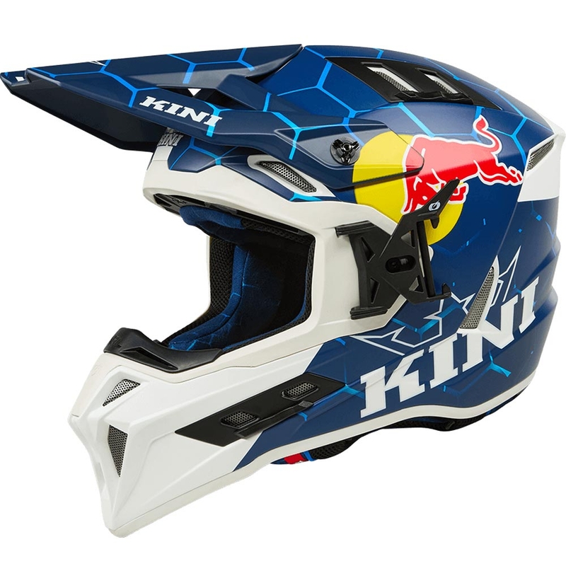 Casco de motocross KINI Red Bull EXC azul-blanco