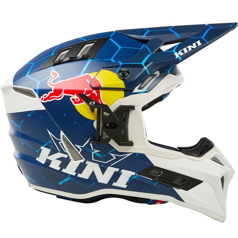 Casco de motocross KINI Red Bull EXC azul-blanco