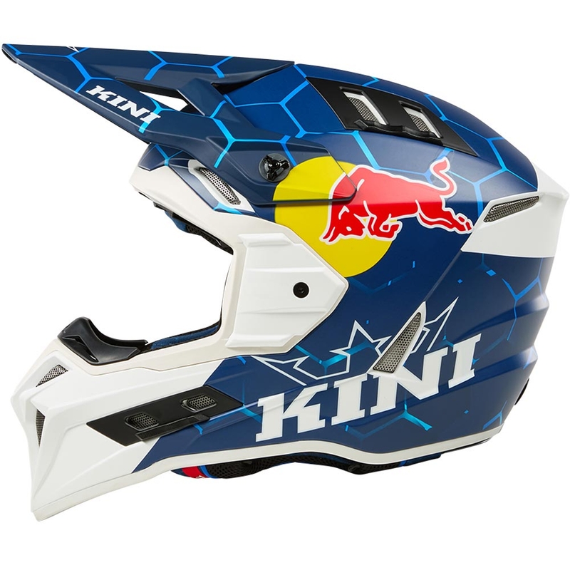 Casco de motocross KINI Red Bull EXC azul-blanco
