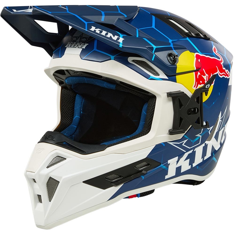 Casco de motocross KINI Red Bull EXC azul-blanco