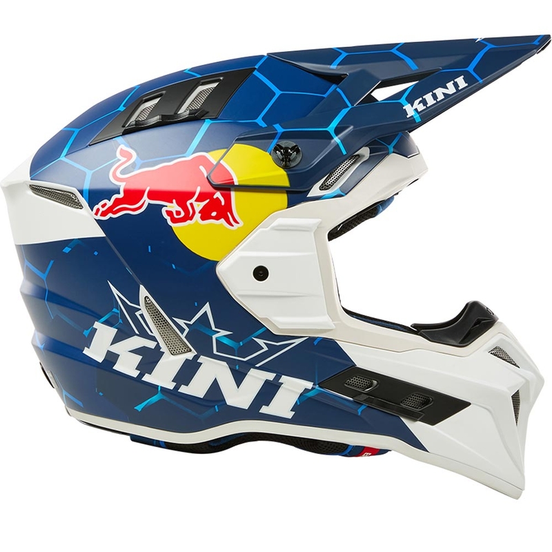 Casco de motocross KINI Red Bull EXC azul-blanco