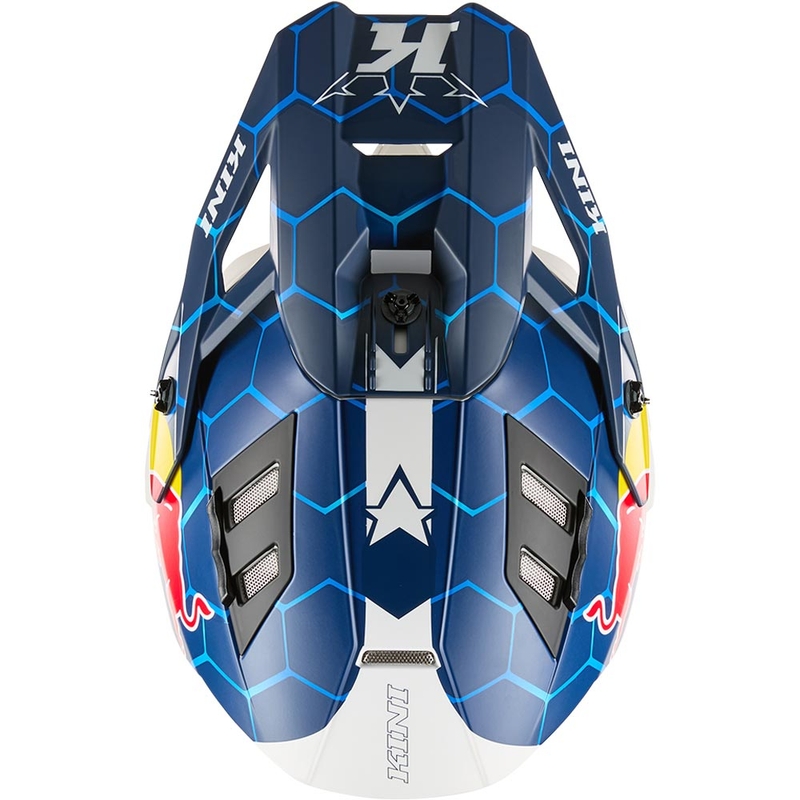 Casco de motocross KINI Red Bull EXC azul-blanco