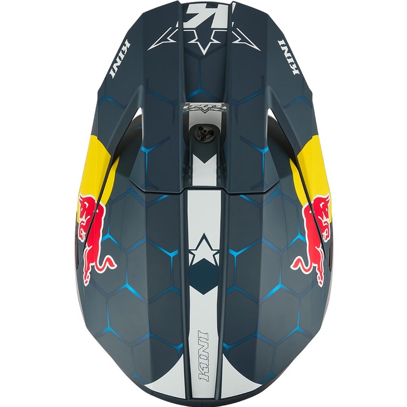 Casco de motocross infantil KINI Red Bull MX3 1.0 azul-blanco