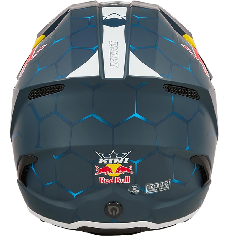 Casco de motocross infantil KINI Red Bull MX3 1.0 azul-blanco