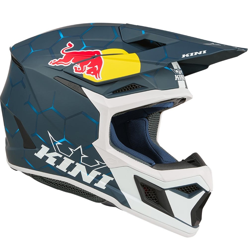 Casco de motocross infantil KINI Red Bull MX3 1.0 azul-blanco