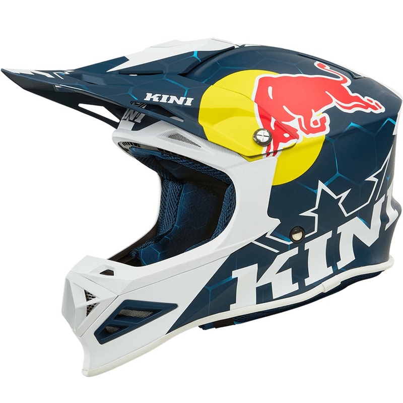 Casco de motocross KINI Red Bull MXC1 1.0 azul-blanco