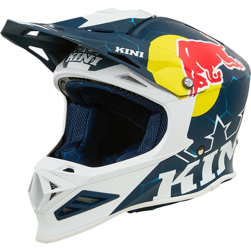 Casco de motocross KINI Red Bull MXC1 1.0 azul-blanco