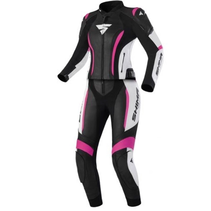 Mono de moto Shima Miura 2.0 mujer negro-blanco-rosa