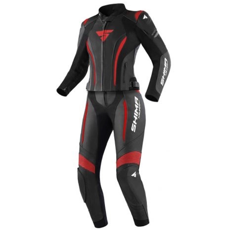 Mono de moto Shima Miura 2.0 mujer negro-rojo