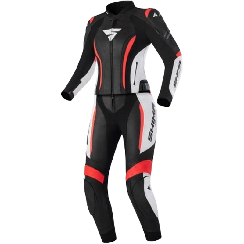 Mono de moto para mujer Shima Miura 2.0 negro-blanco-rojo fluo