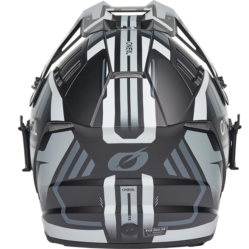 Casco de motocross O'Neal EX-SRS negro-gris polvo