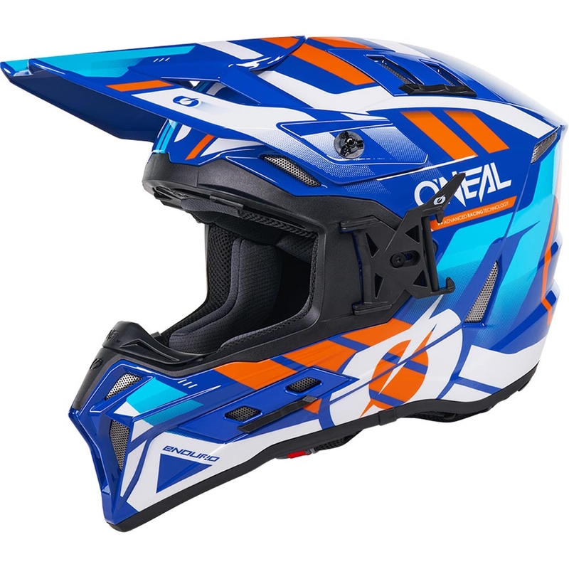 Casco de motocross O´Neal EX-SRS, color azul-naranja.