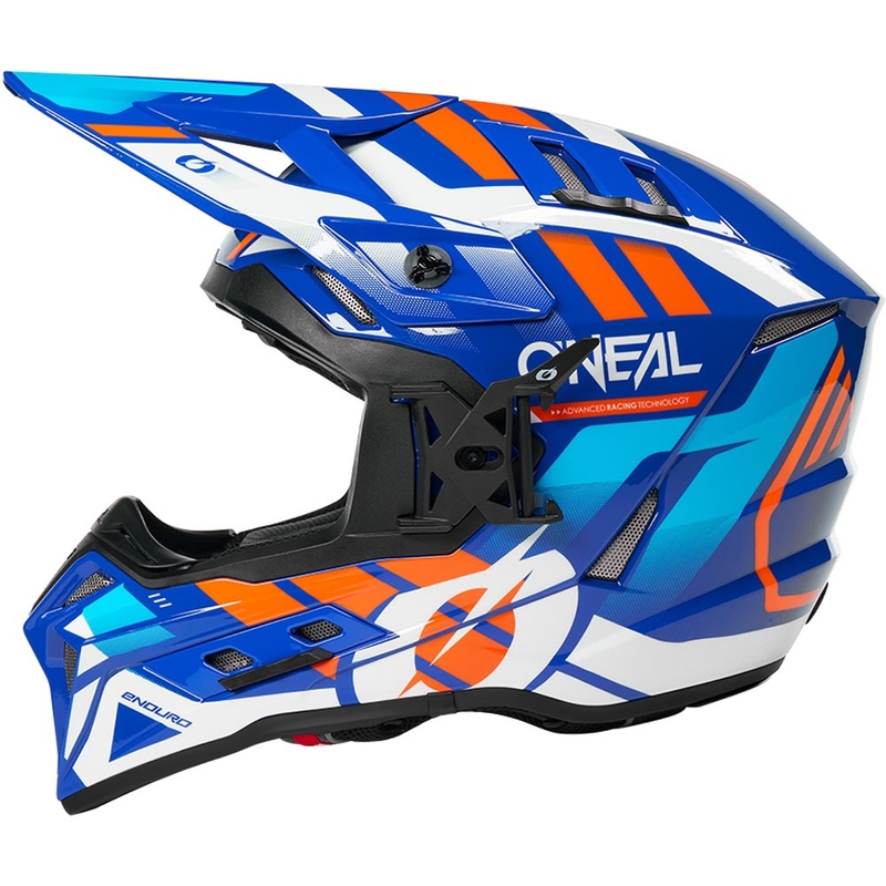 Casco de motocross O´Neal EX-SRS, color azul-naranja.