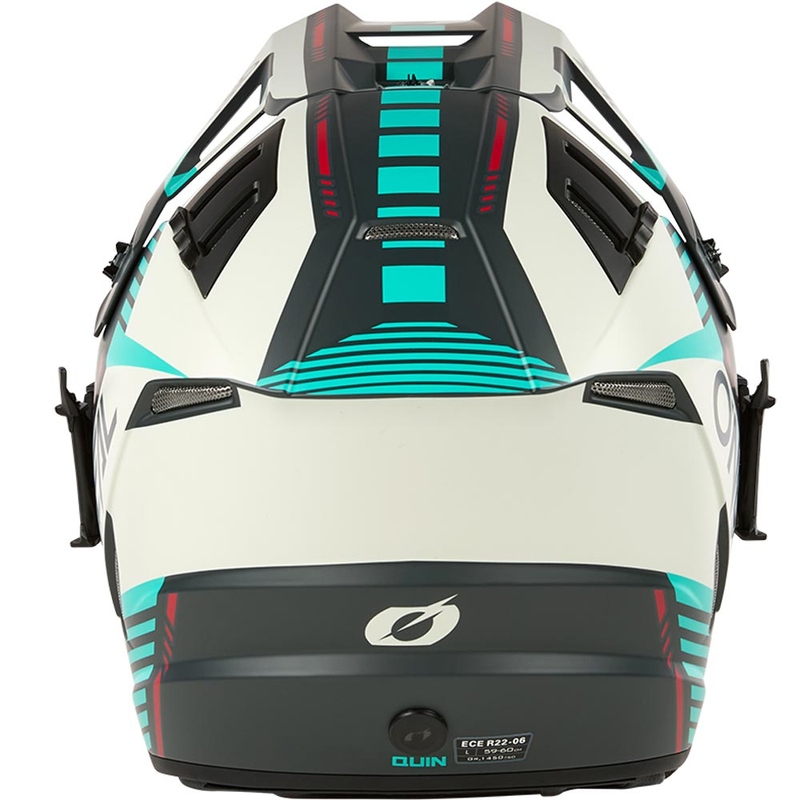 Casco de motocross O'Neal EX-SRS Quin gris-turquesa