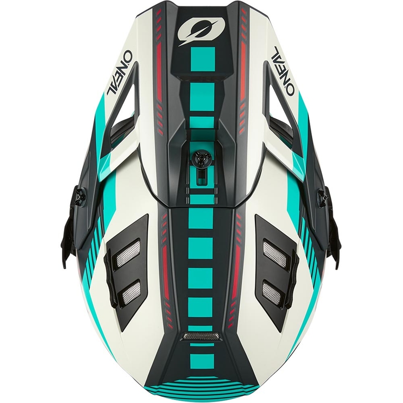 Casco de motocross O'Neal EX-SRS Quin gris-turquesa