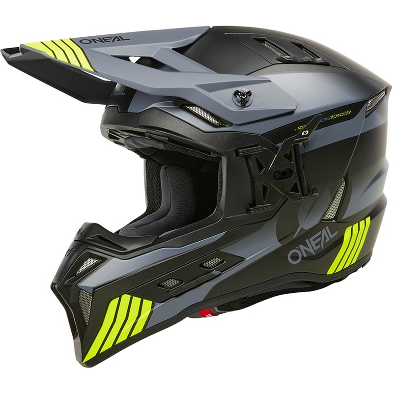 Casco de motocross O´Neal EX-SRS Hitch negro-gris-amarillo flúor