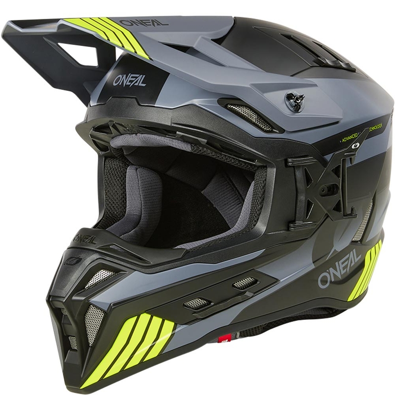 Casco de motocross O´Neal EX-SRS Hitch negro-gris-amarillo flúor