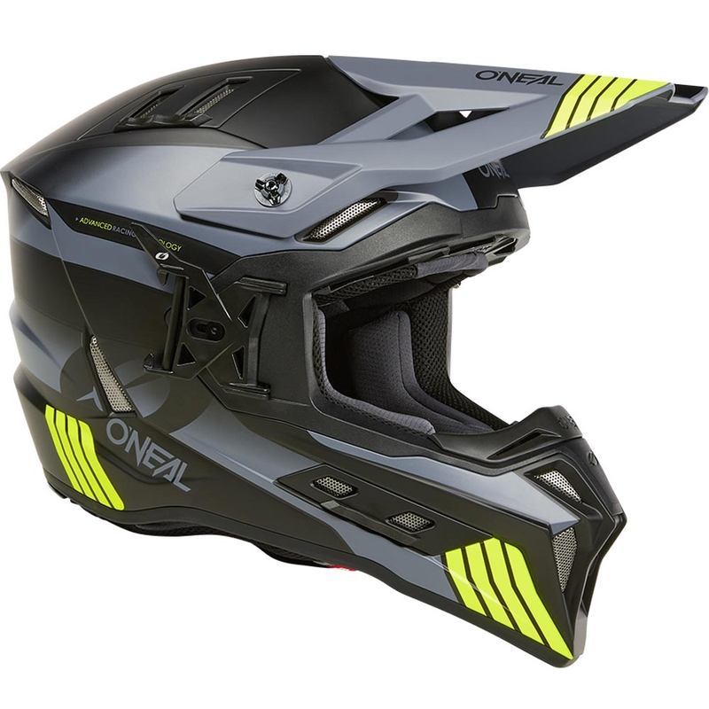 Casco de motocross O´Neal EX-SRS Hitch negro-gris-amarillo flúor