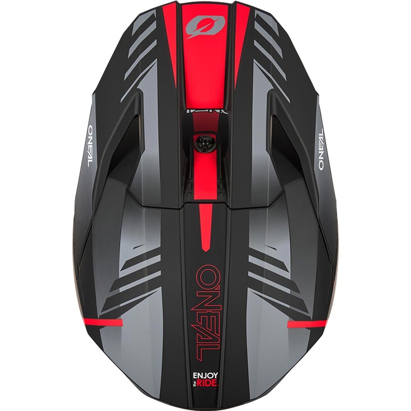 Casco de motocross O'Neal 3SRS Haze negro mate-gris-rojo