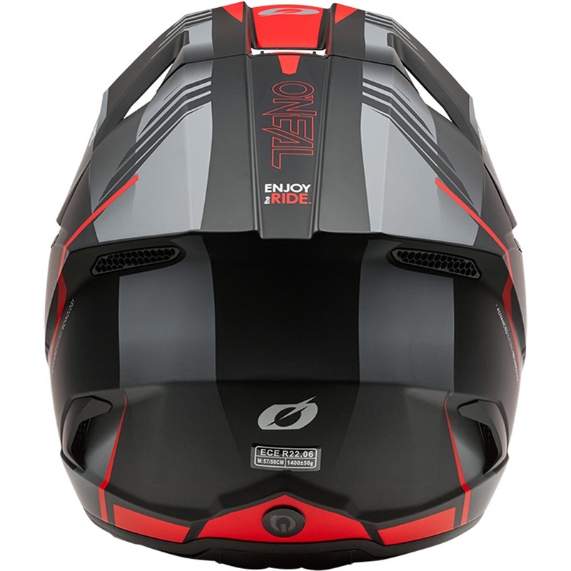 Casco de motocross O'Neal 3SRS Haze negro mate-gris-rojo