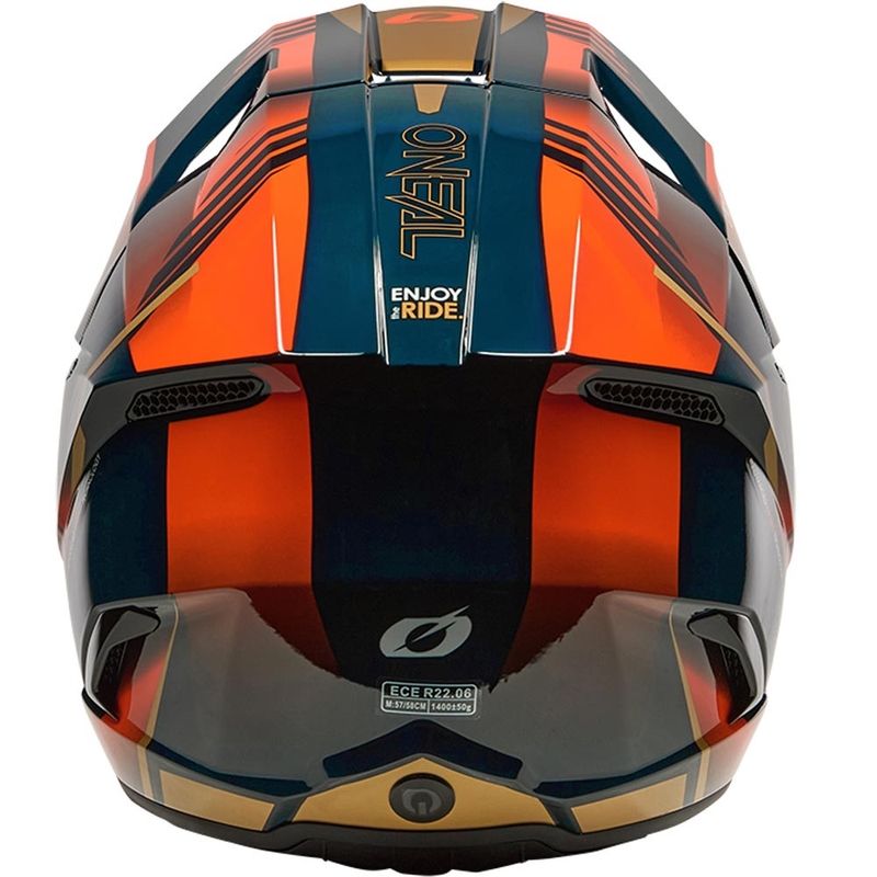 Casco de motocross O'Neal 3SRS Haze azul-naranja-dorado