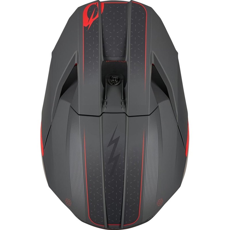 Casco de motocross O'Neal 3SRS E-stroke gris mate-rojo