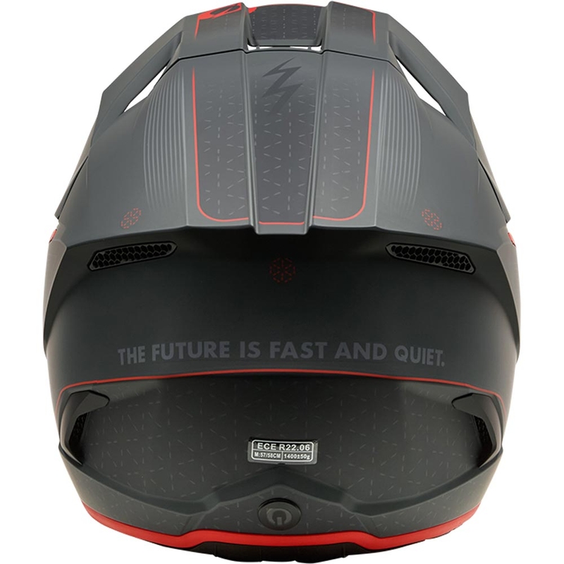 Casco de motocross O'Neal 3SRS E-stroke gris mate-rojo