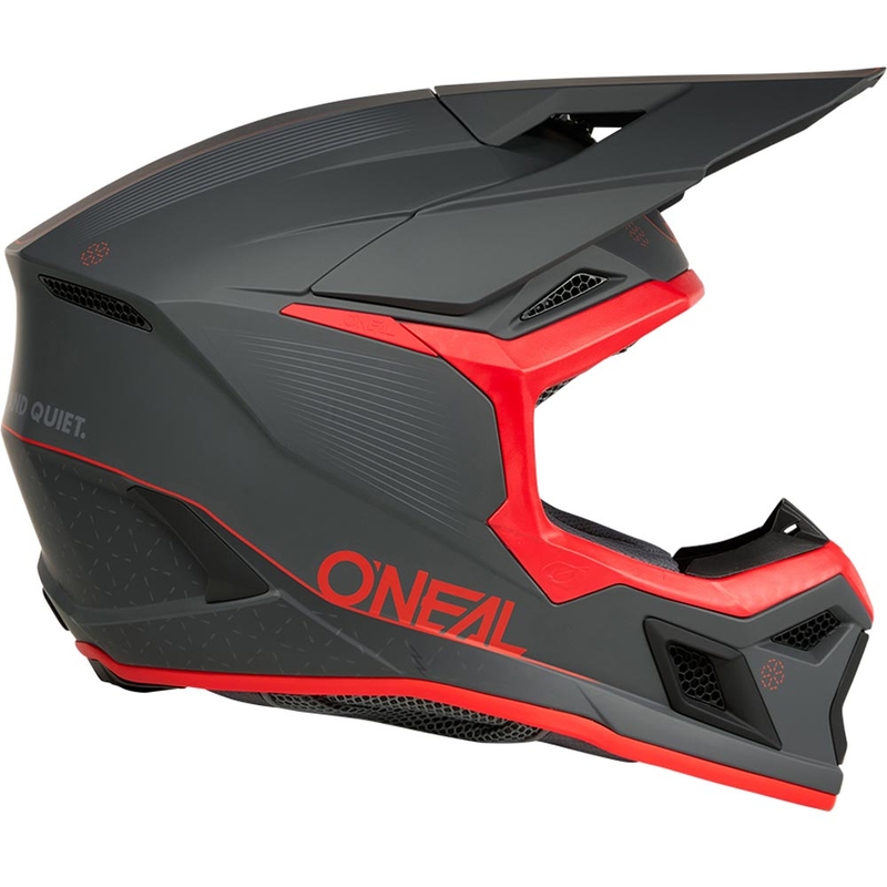 Casco de motocross O'Neal 3SRS E-stroke gris mate-rojo