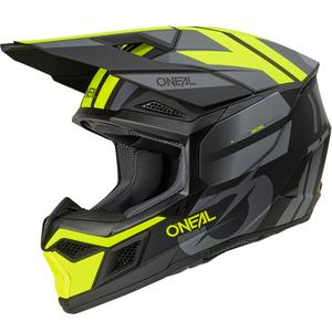 Casco de motocross O´Neal 3SRS Ride negro mate-gris-amarillo flúor